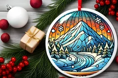 Round Christmas Ornament Sublimation|Clipart Product Image 1