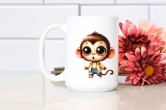 Cute Big Baby Monkey Watercolor | Clipart Product Image 2