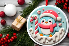 Round Christmass Ornament PNG Product Image 2