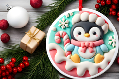 Round Christmass Ornament PNG Product Image 2