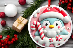 Round Christmass Ornament PNG Product Image 2