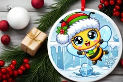 Round Christmas Ornament Sublimation|Clipart Product Image 2