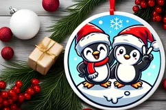 Round Christmas Ornament Sublimation|Clipart Product Image 1