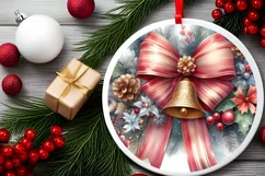 Round Christmas Ornament Sublimation|Clipart Product Image 1