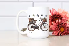 Vintage Dirty Bicycle Stars | Sublimation Clipart Product Image 2