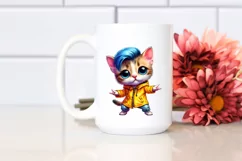 Goofy Baby Cat Dancing with Raincoat, Transparent PNG Product Image 2