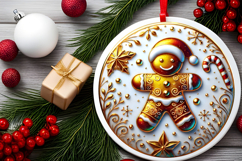 Round Christmass Ornament PNG Product Image 2