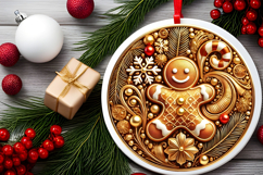 Round Christmass Ornament PNG Product Image 2