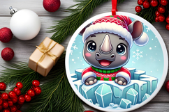 Round Christmass Ornament PNG Product Image 2