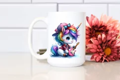 Cute Playing Unicorn Clipart, Transparent PNG Product Image 2