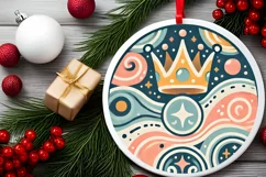 Round Christmas Ornament Sublimation|Clipart Product Image 1