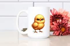 Funny Baby Chick Standing Watercolor Clipart Product Image 2