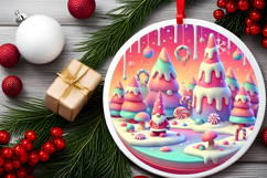 Round Christmass Ornament PNG Product Image 2