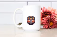 Vintage Oilish Subway Train | Sublimation Clipart Product Image 2