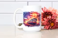Vintage Oilish Subway Train | Sublimation Clipart Product Image 2