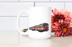 Vintage Oilish Subway Train | Sublimation Clipart Product Image 2