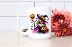 Vibrant Halloween Witch Watercolor Sublimation Clipart Product Image 2