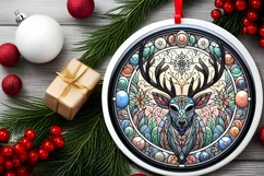 Round Christmas Ornament Sublimation|Clipart Product Image 2