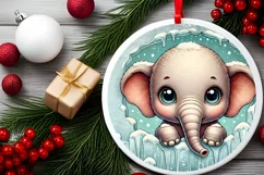 Round Christmas Ornament Sublimation|Clipart Product Image 1