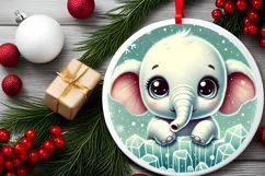Round Christmas Ornament Sublimation|Clipart Product Image 1