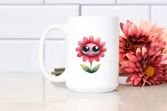Simple Funny Flower with Big Eyes, Transparent PNG Product Image 2