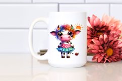 Crazy Baby Cow Summer Clipart Product Image 2