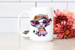 Cute Baby Cow Dressed for Summer PNG Product Image 2