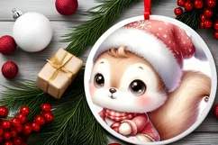 a Cute Pastel Baby Squirrel Winter Ornament Sublimation PNG Product Image 2