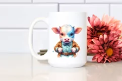 colorful Cow with Belt PNG Product Image 2