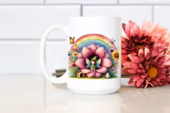 Fairy House, Large Flower, Striking Rainbow | Clipart Product Image 2