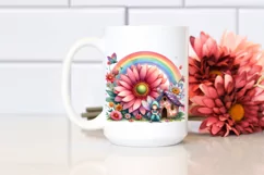 Fairy House, Large Flower, Striking Rainbow | Clipart Product Image 2
