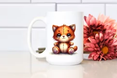 Colorful Baby Old Plush Cat | Clipart Product Image 2