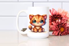 Cute Brownish Plush Cat | Colorful Watercolor Product Image 2