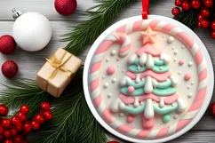Round Christmas Ornament Sublimation|Clipart Product Image 1