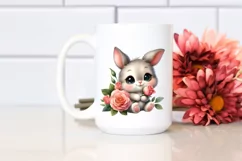 Easter Bunny Egg Flower, Clipart |T-shirt, Mug PNG Product Image 2