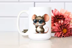 Funny Baby Mouse Standing Watercolor Clipart Product Image 2