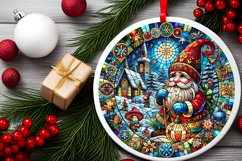 Round Christmass Ornament PNG Product Image 2