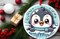 Round Christmas Ornament Sublimation|Clipart Product Image 2
