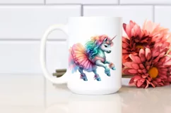 colorful Unicorn Wearing Tutu PNG Product Image 2