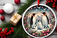 Round Christmas Ornament Sublimation|Clipart Product Image 1