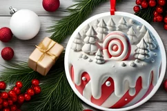 Round Christmas Ornament Sublimation|Clipart Product Image 1