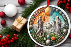 Round Christmass Ornament PNG Product Image 2