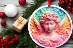 Round Christmas Ornament Sublimation|Clipart Product Image 1