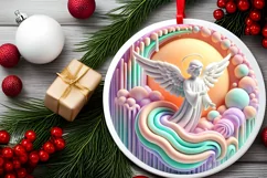 Round Christmas Ornament Sublimation|Clipart Product Image 1