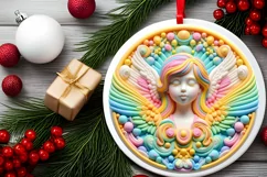Round Christmas Ornament Sublimation|Clipart Product Image 1