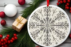 Round Christmas Ornament Sublimation|Clipart Product Image 1