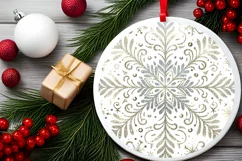 Round Christmas Ornament Sublimation|Clipart Product Image 1
