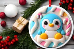 Round Christmass Ornament PNG Product Image 2