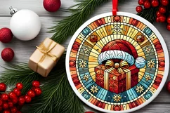 Round Christmas Ornament Sublimation|Clipart Product Image 1