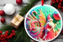 Round Christmas Ornament Sublimation|Clipart Product Image 1